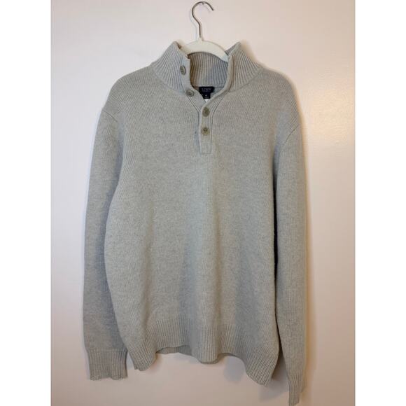 J. Crew Mens Button V-Neck Button Wool Blend Knit Pullover Light Academia XL - Picture 1 of 7